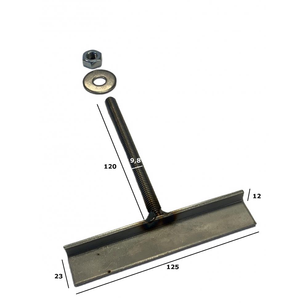Ancrage pour caillebotis en acier inoxydable M10x120 - Dimensions Cheville de fixation en acier inoxydable pour caillebotis M10x120
